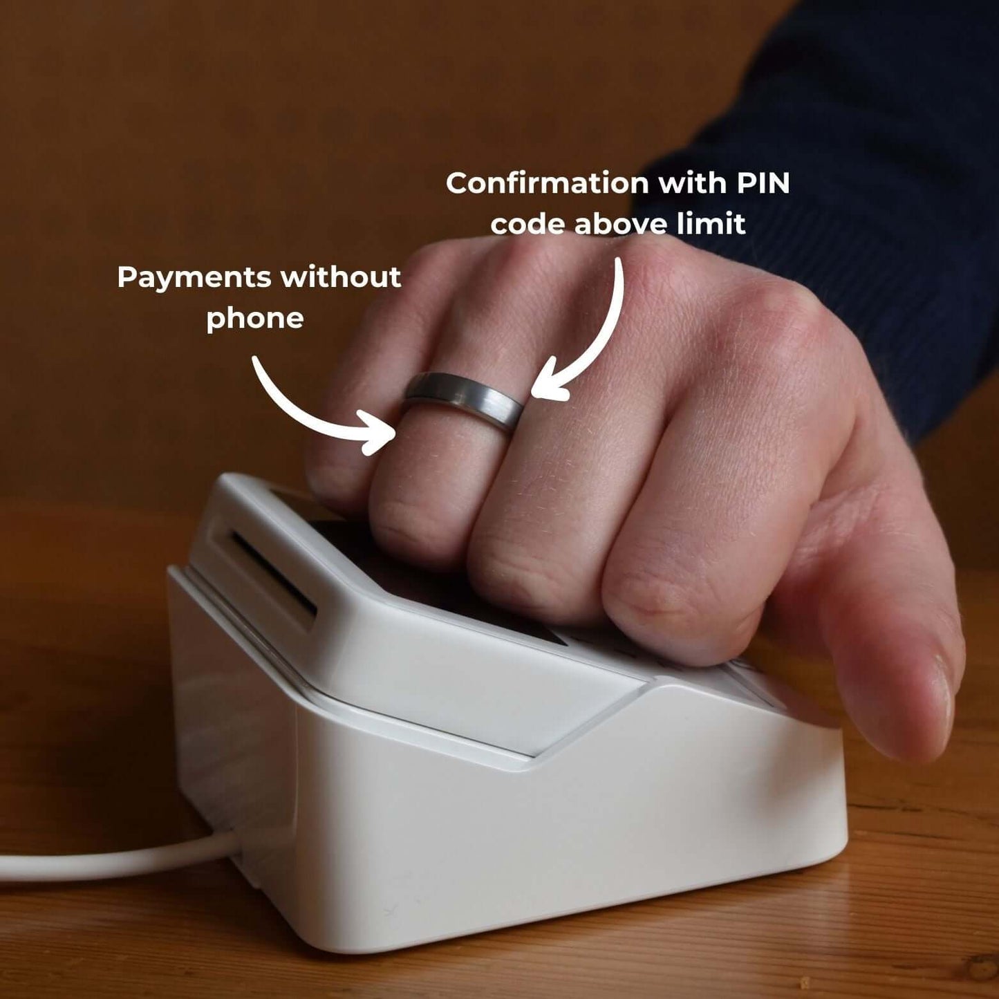 Anello per pagamento contactless in metallo argentato | Atlantis