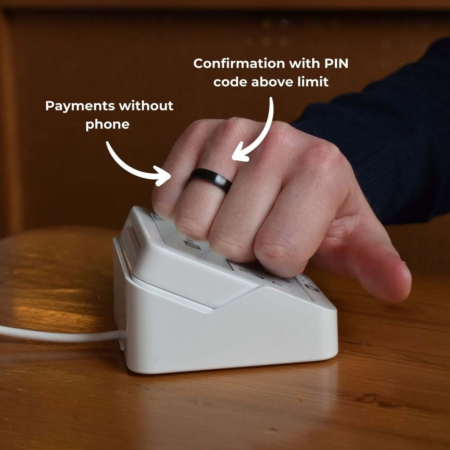 Contactless Payment Ring Black Ceramic | Atlantis