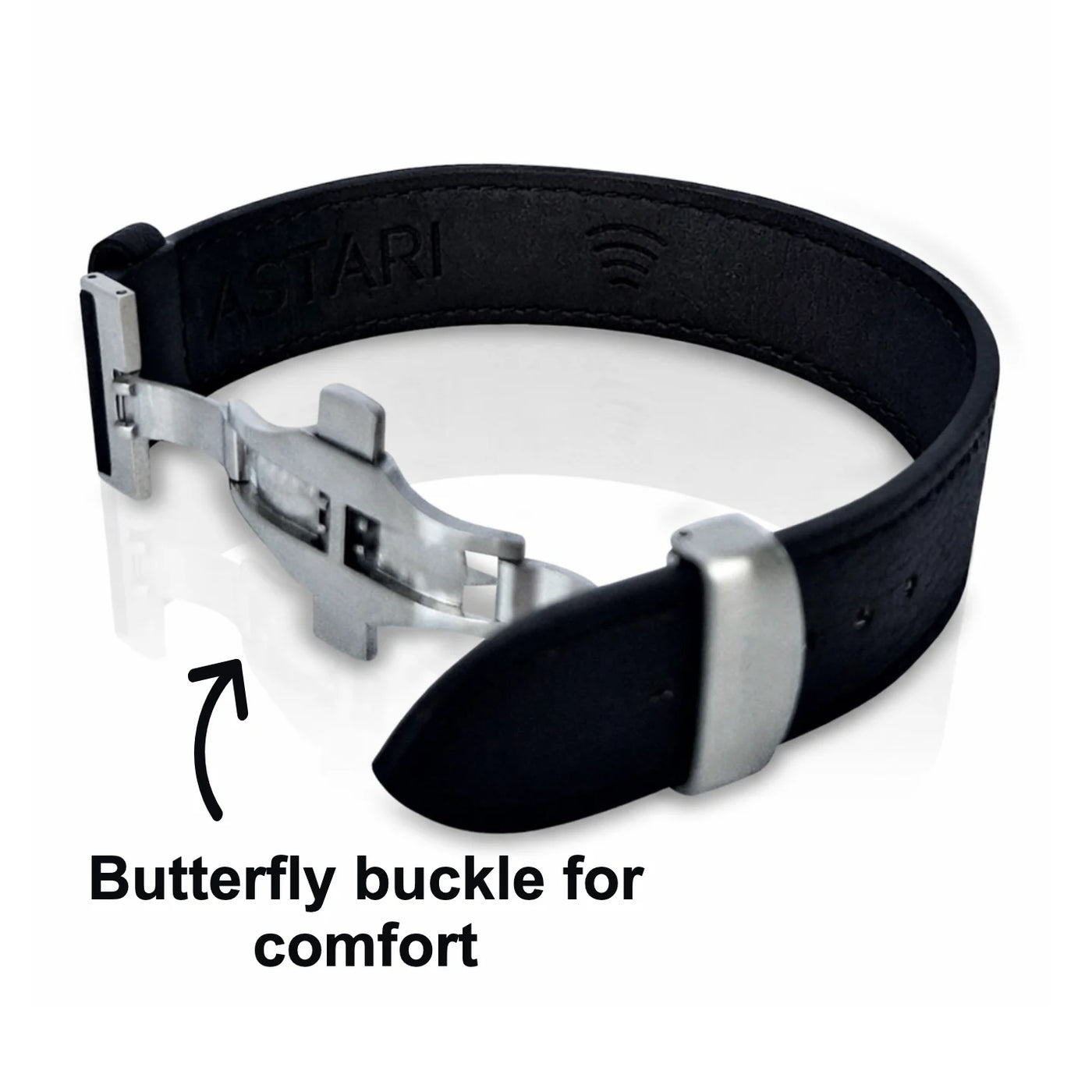 Black Falcon payment bracelet with a comfortable butterfly buckle