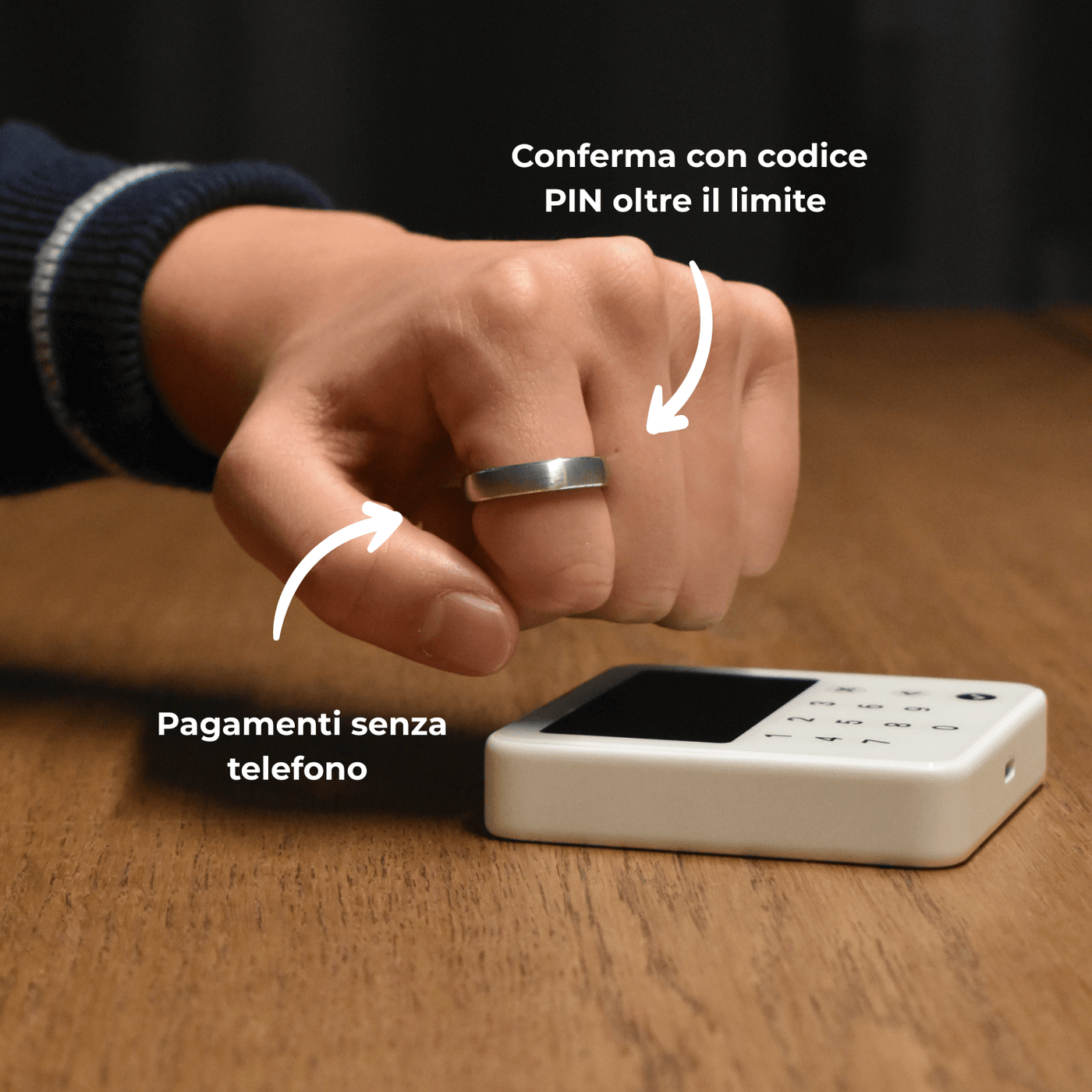 Anello di pagamento in ceramica argento | Atlantis