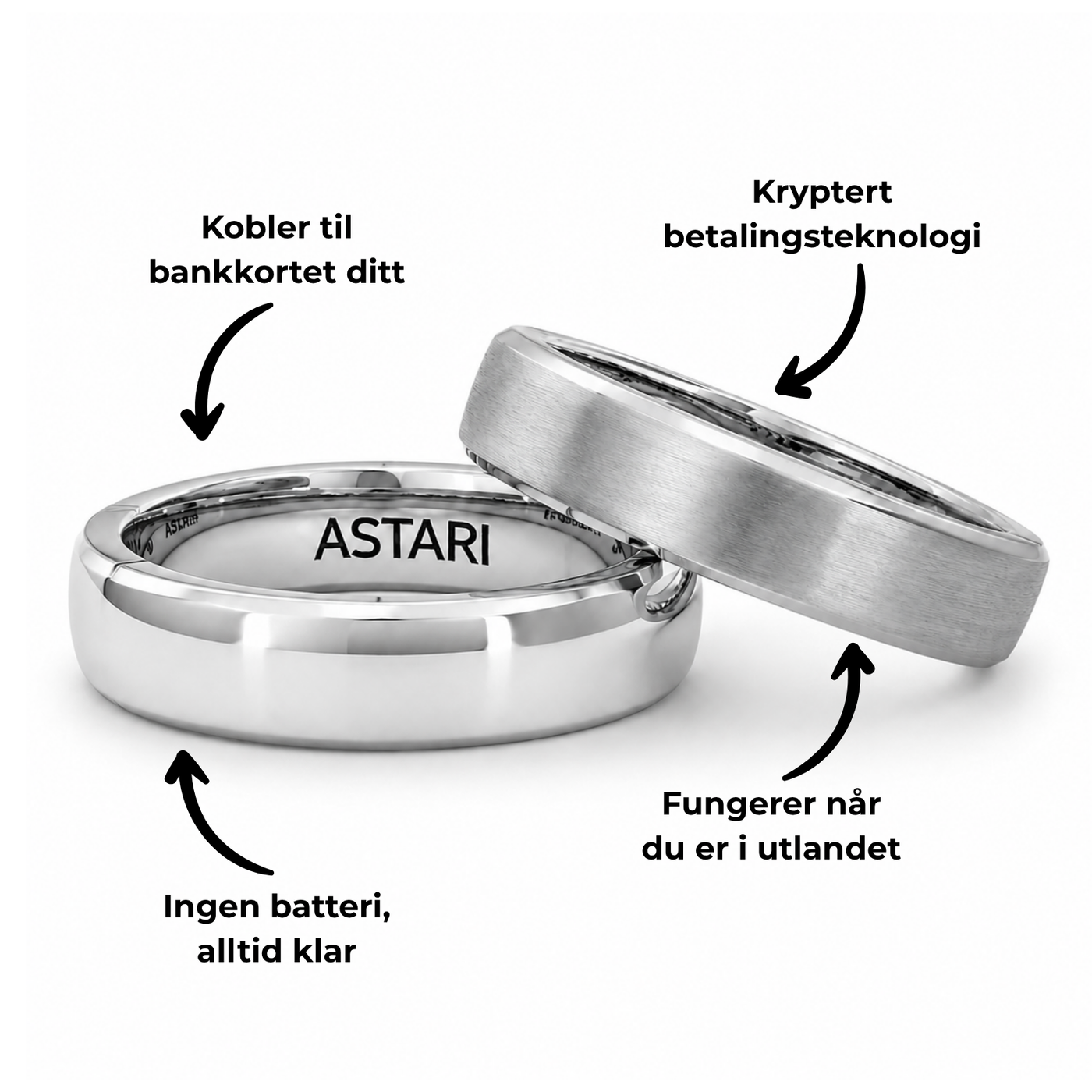 Sølvfarget betalingsring i metall | Atlantis