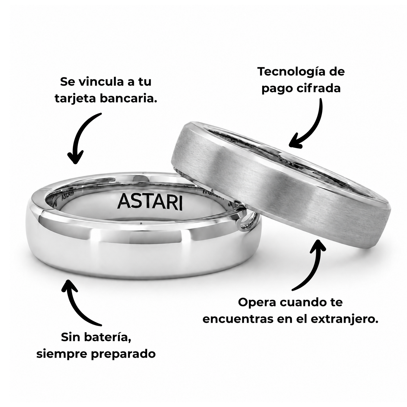 Anillo de pago de metal plateado | Atlantis