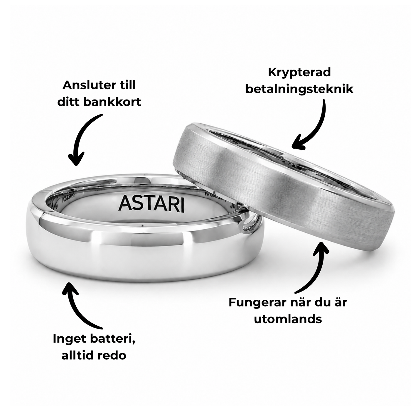 Silverfärgad betalring i metall | Atlantis