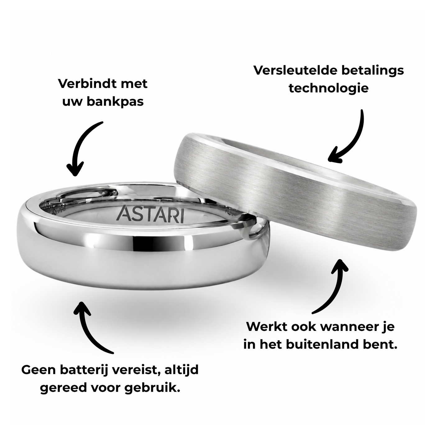 Zilveren keramische betaalring | Atlantis