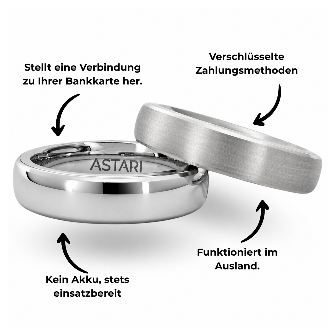 Silberner Keramik-Zahlungsring | Atlantis