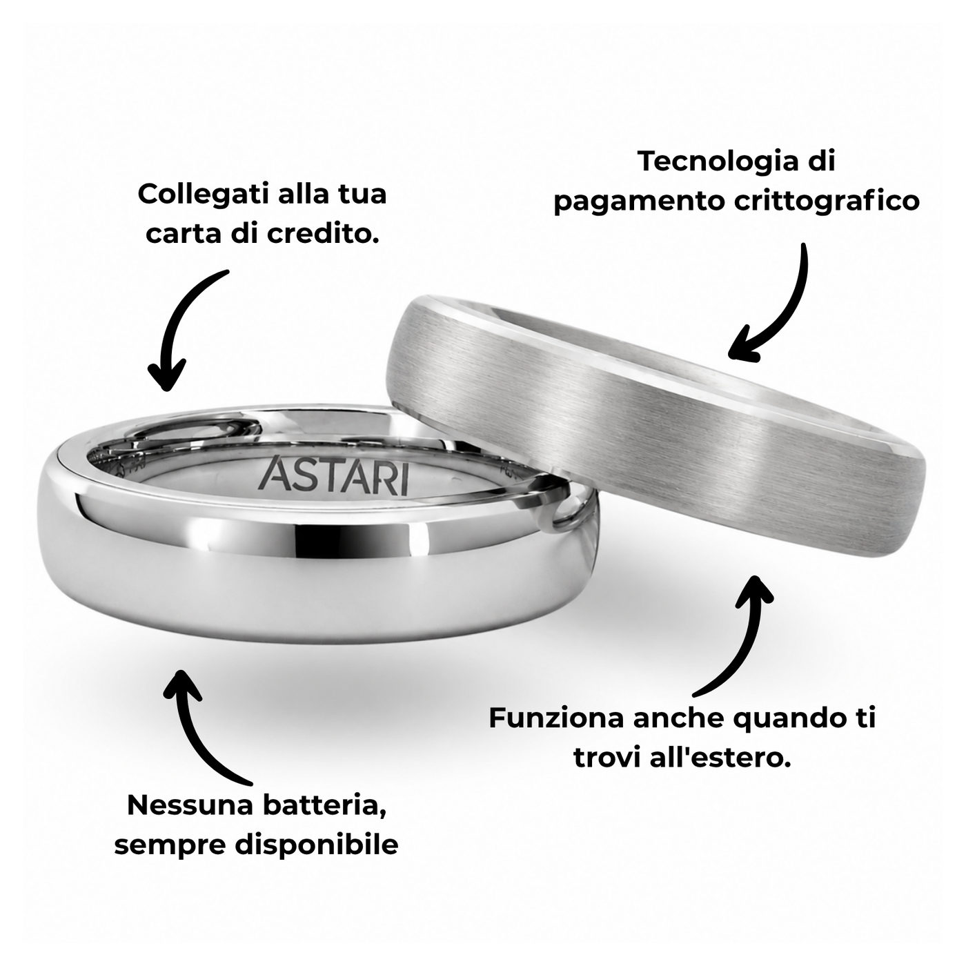 Anello di pagamento in ceramica argento | Atlantis