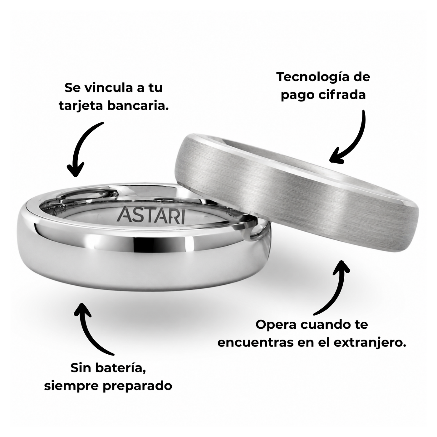 Anillo de pago de cerámica plateada | Atlantis