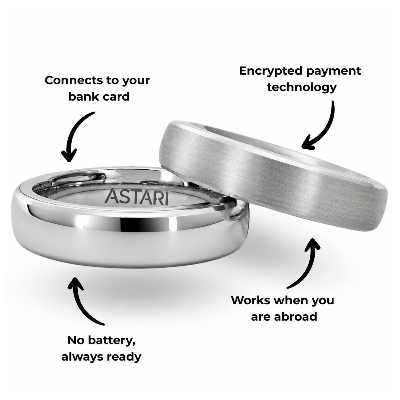 Silver Ceramic Payment Ring | Atlantis