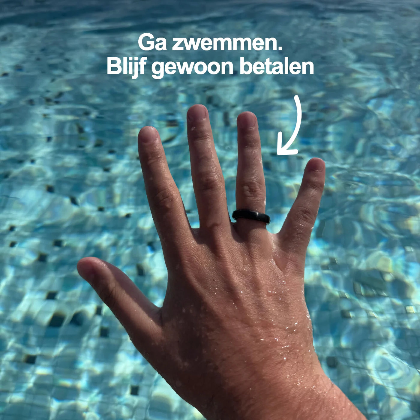 Zwarte keramische betaalring | Atlantis