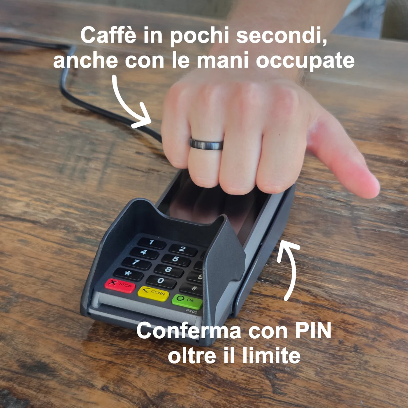 Anello di pagamento in ceramica nera | Atlantis