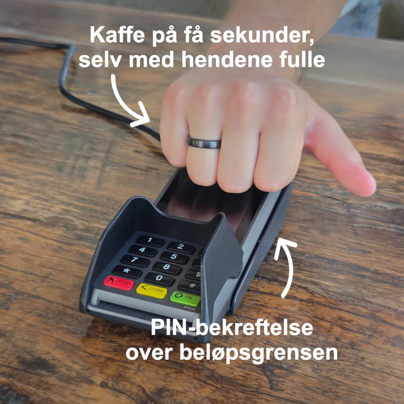 Svart keramisk betalingsring | Atlantis
