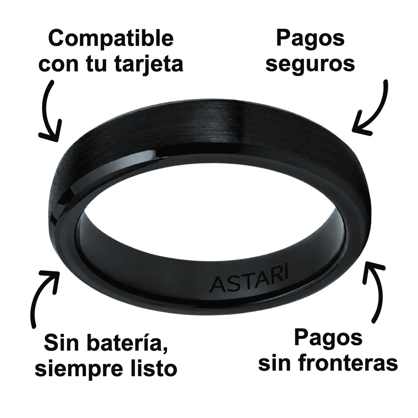 Anillo de pago de cerámica negra | Atlantis
