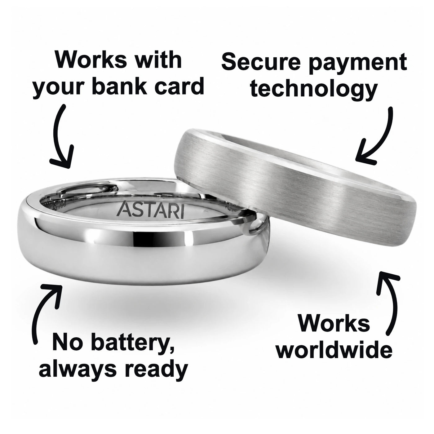 Silver Ceramic Atlantis payment ring product features and benefits