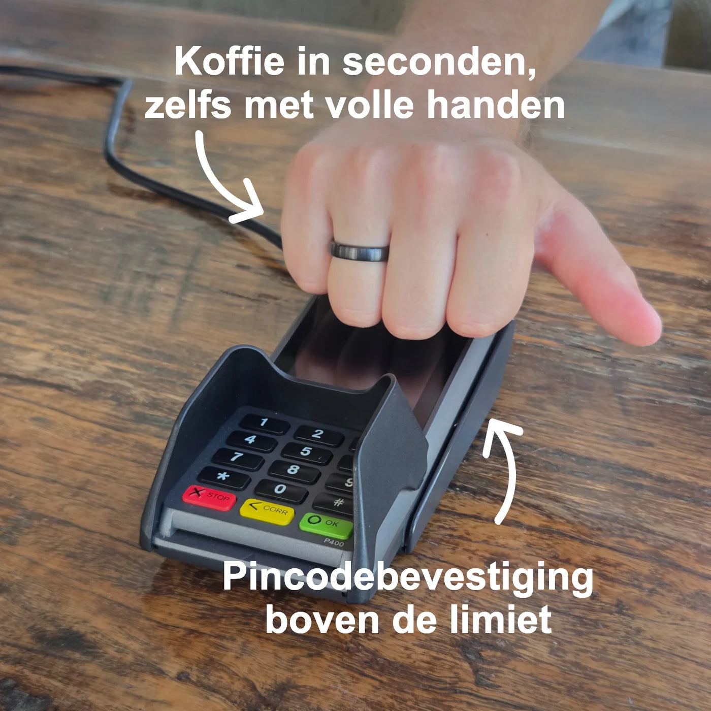 Zwarte keramische betaalring | Atlantis
