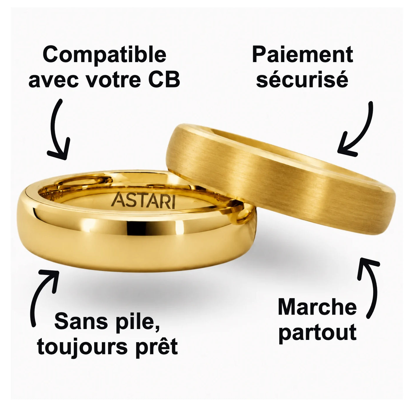 Bague de paiement en céramique dorée | Atlantis