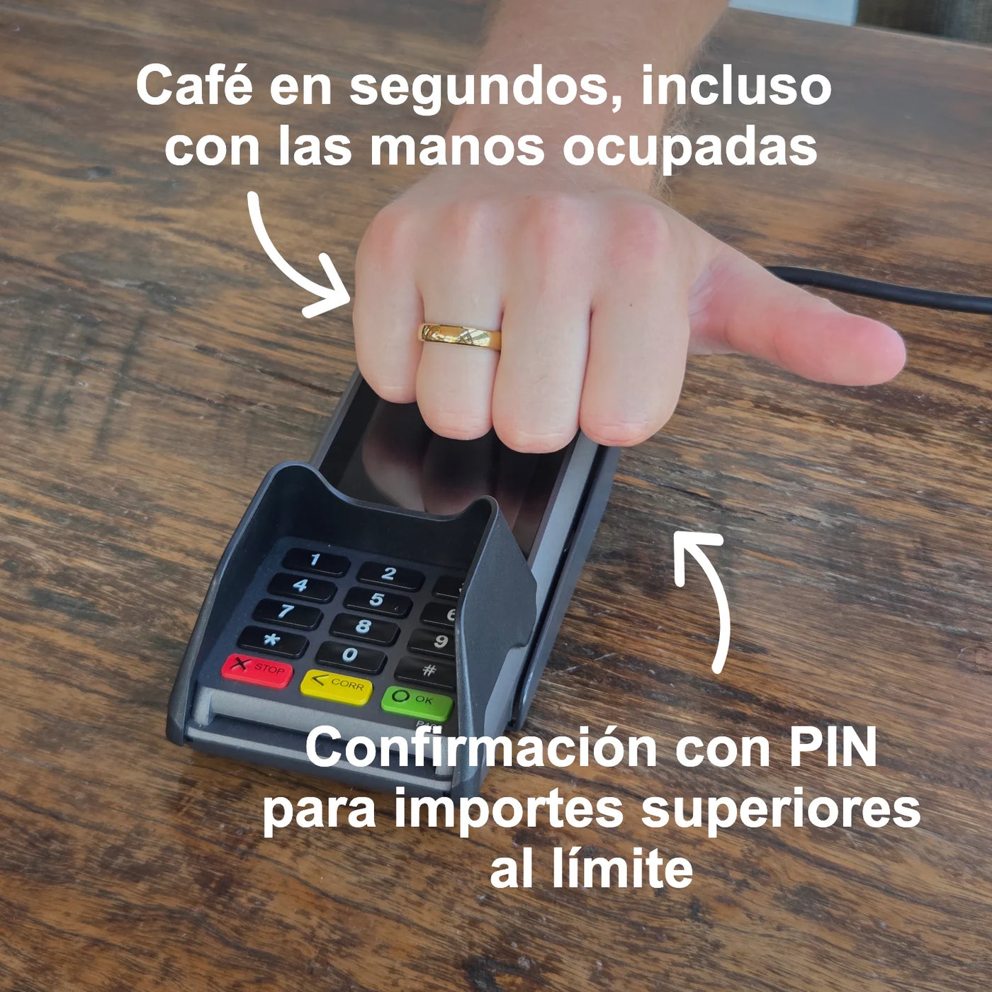 Anillo de pago de cerámica dorada | Atlantis