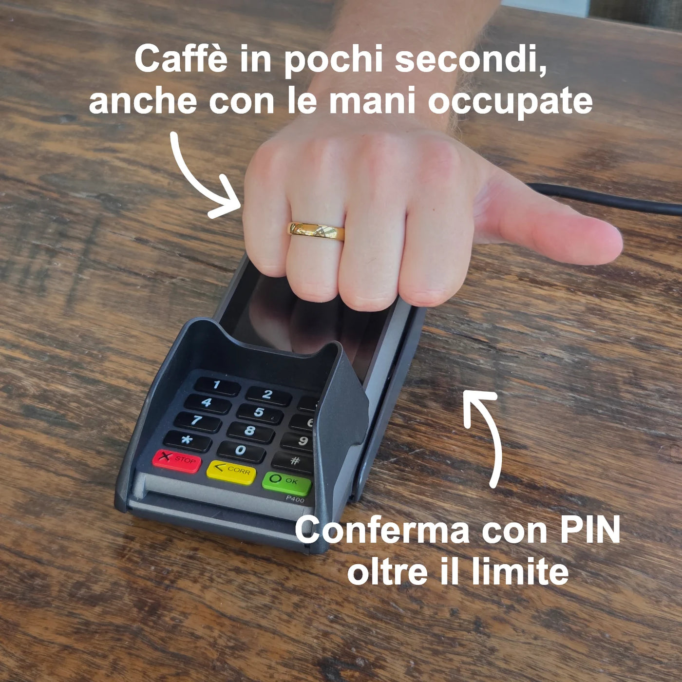 Anello di pagamento in ceramica oro | Atlantis
