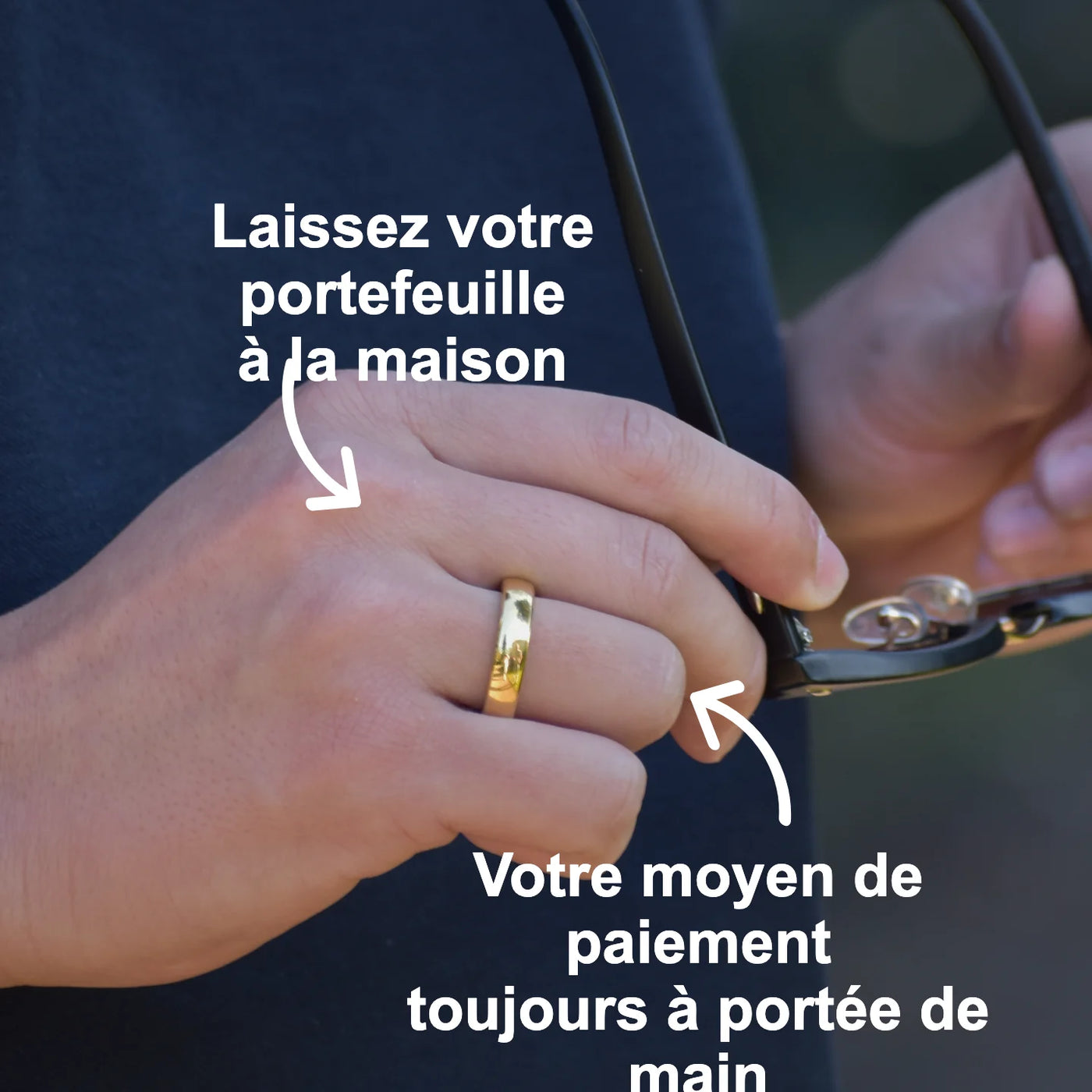 Bague de paiement en céramique dorée | Atlantis