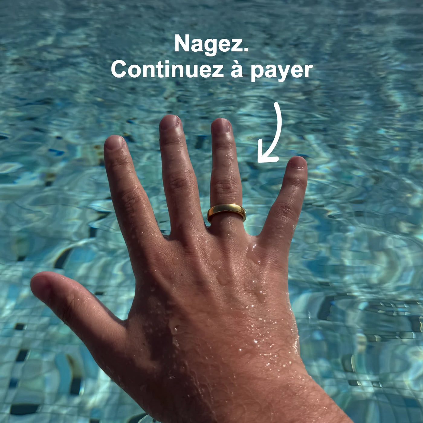 Bague de paiement en céramique dorée | Atlantis