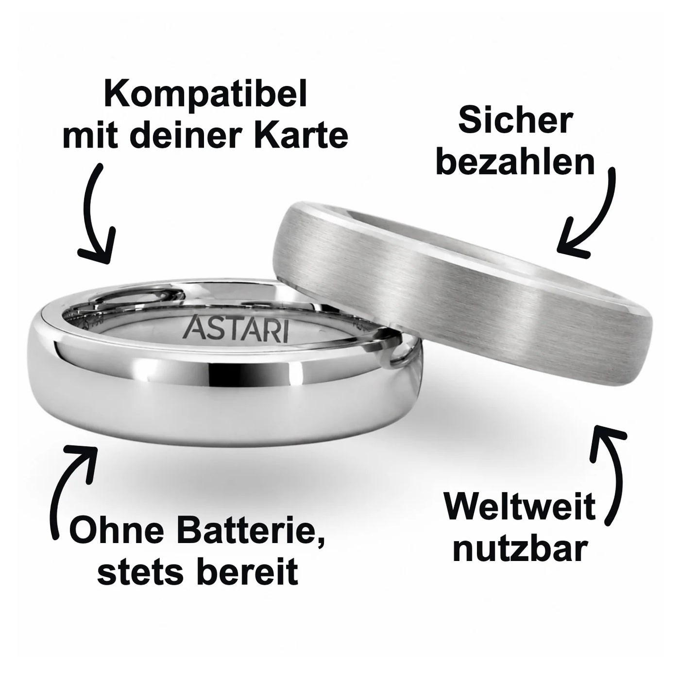 Silberner Keramik-Zahlungsring | Atlantis