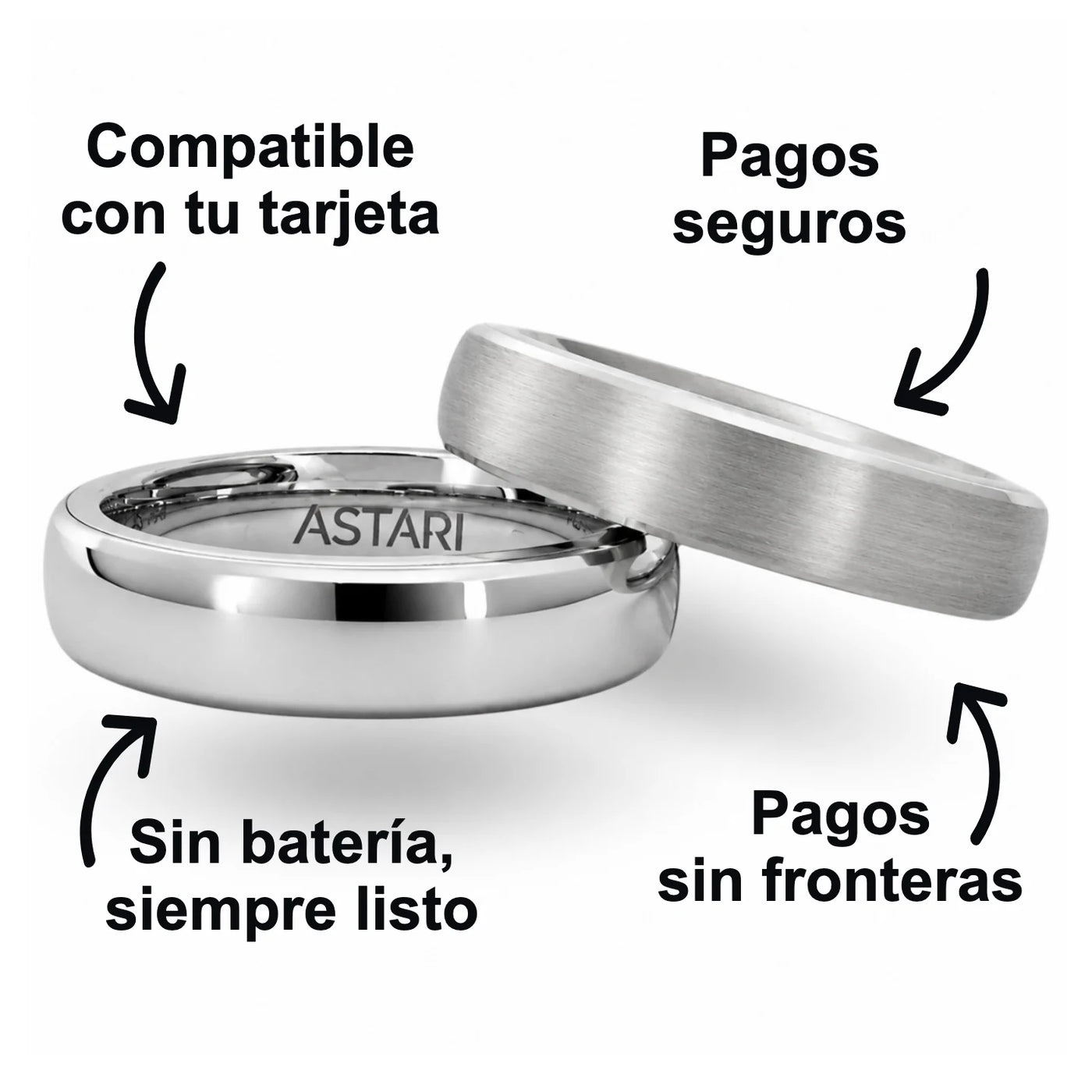 Anillo de pago de cerámica plateada | Atlantis