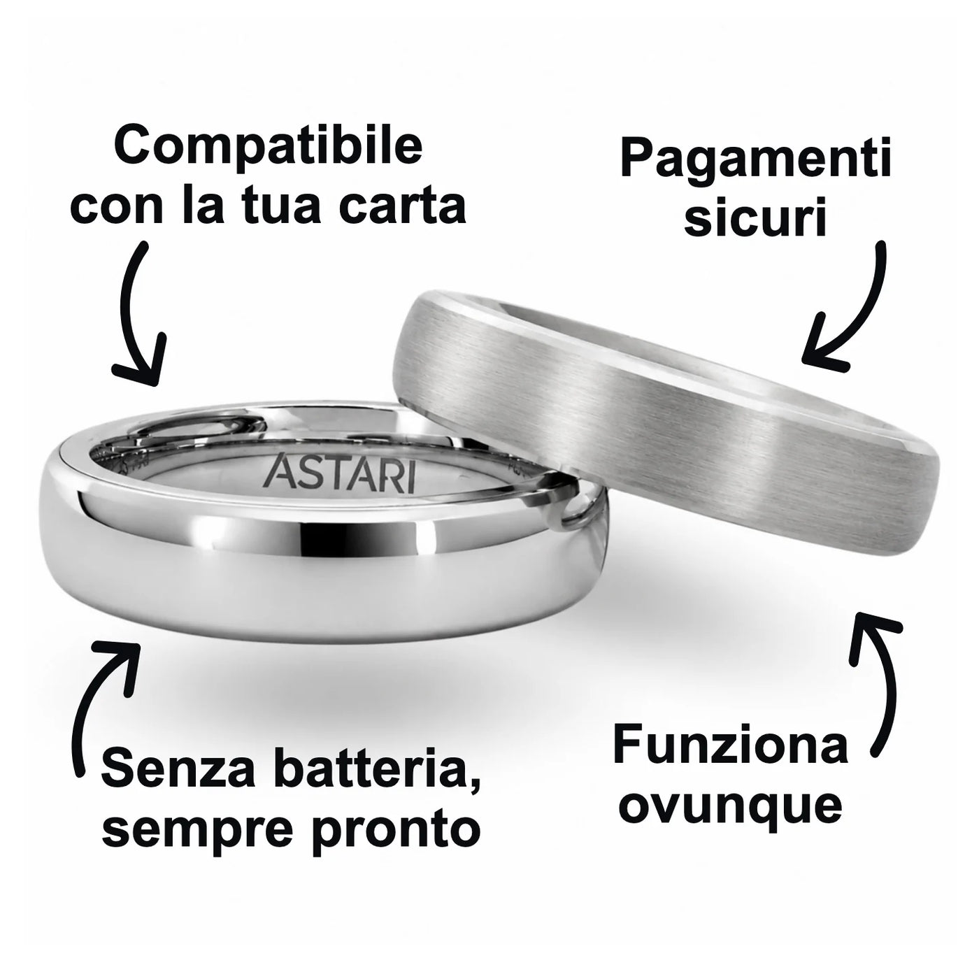 Anello di pagamento in ceramica argento | Atlantis
