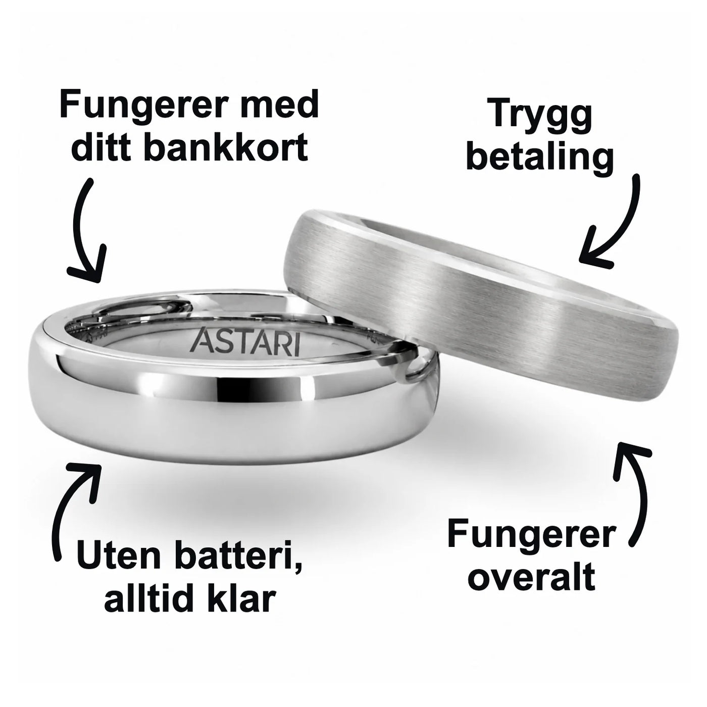 Sølvfarget keramisk betalingsring | Atlantis