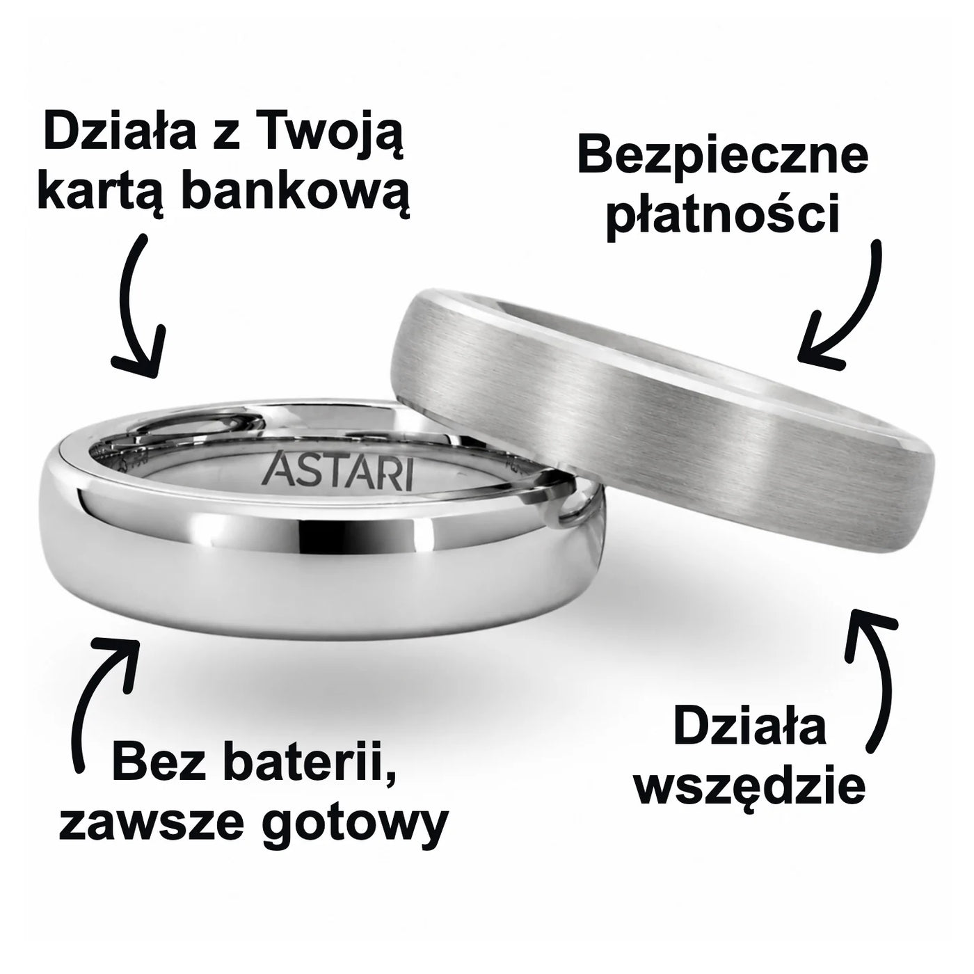 Srebrny ceramiczny pierścień płatniczy | Atlantis