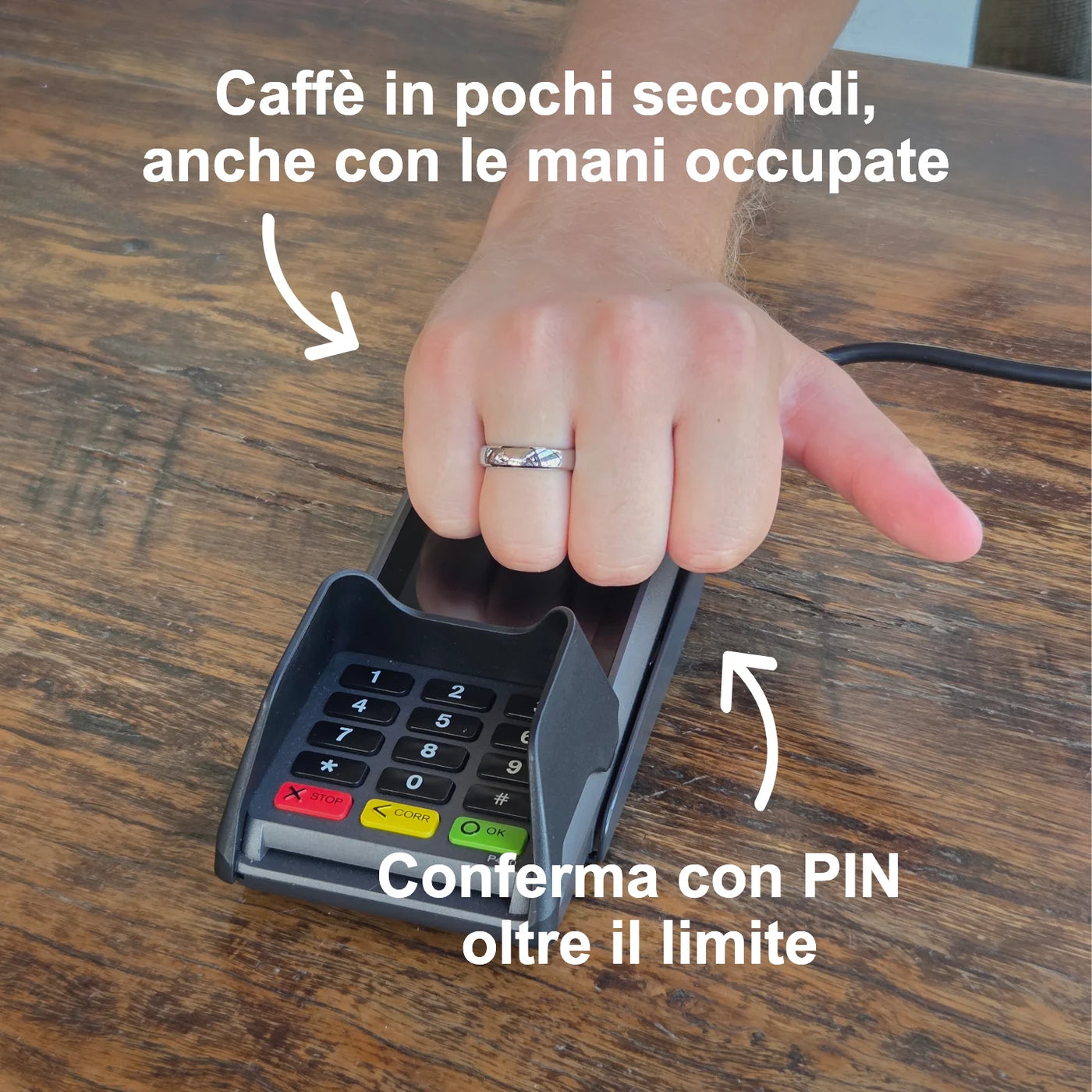 Anello di pagamento in ceramica argento | Atlantis