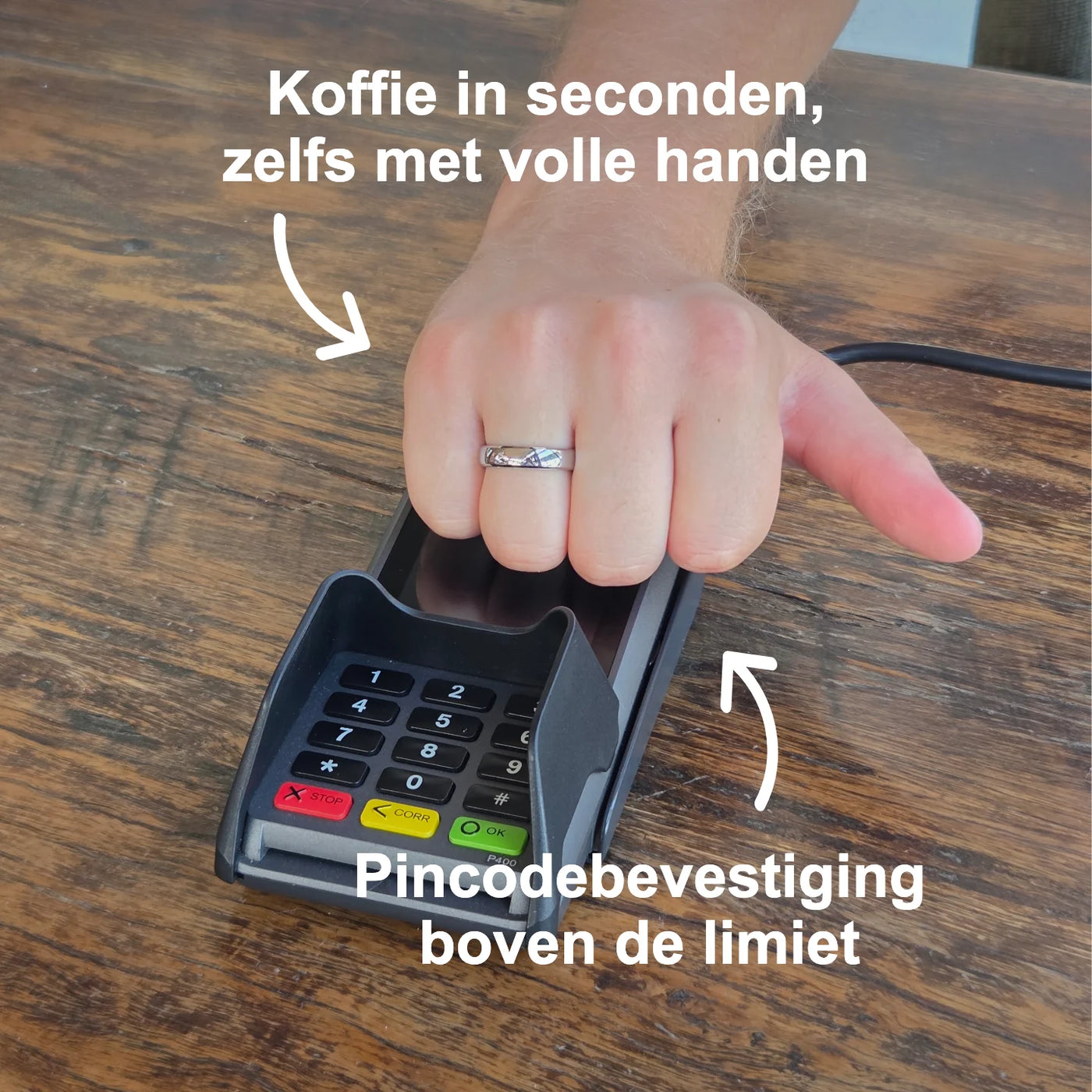 Zilveren keramische betaalring | Atlantis