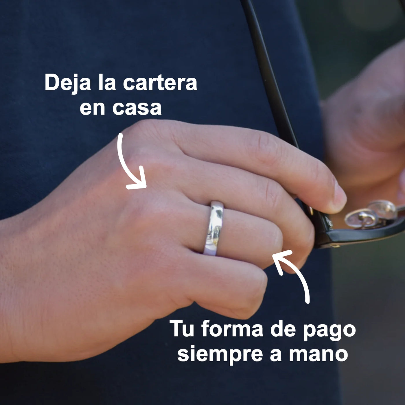 Anillo de pago de cerámica plateada | Atlantis