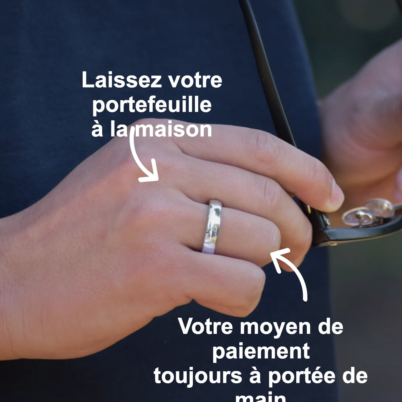 Bague de paiement en céramique argentée | Atlantis