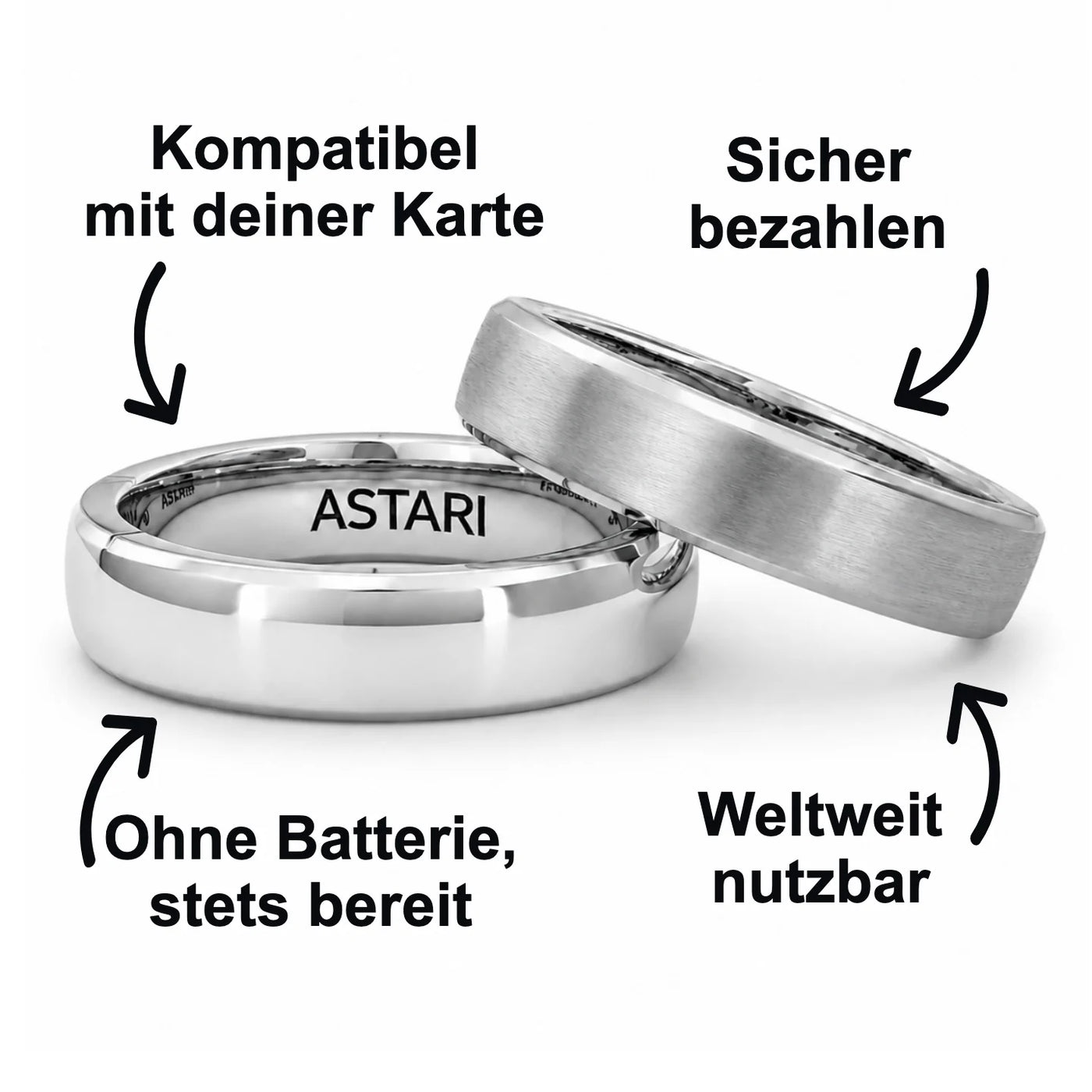 Silberner Metall-Bezahlring | Atlantis