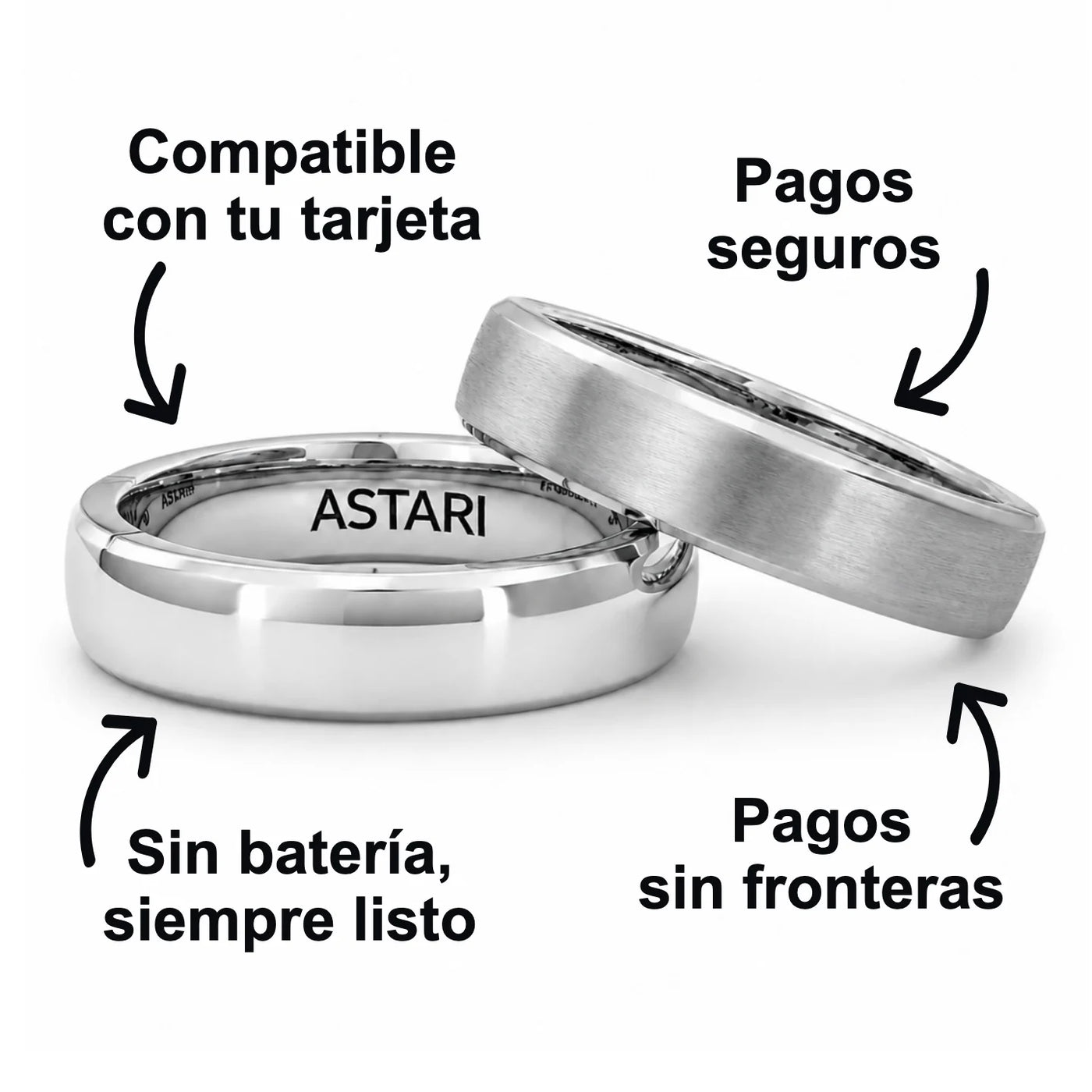 Anillo de pago de metal plateado | Atlantis