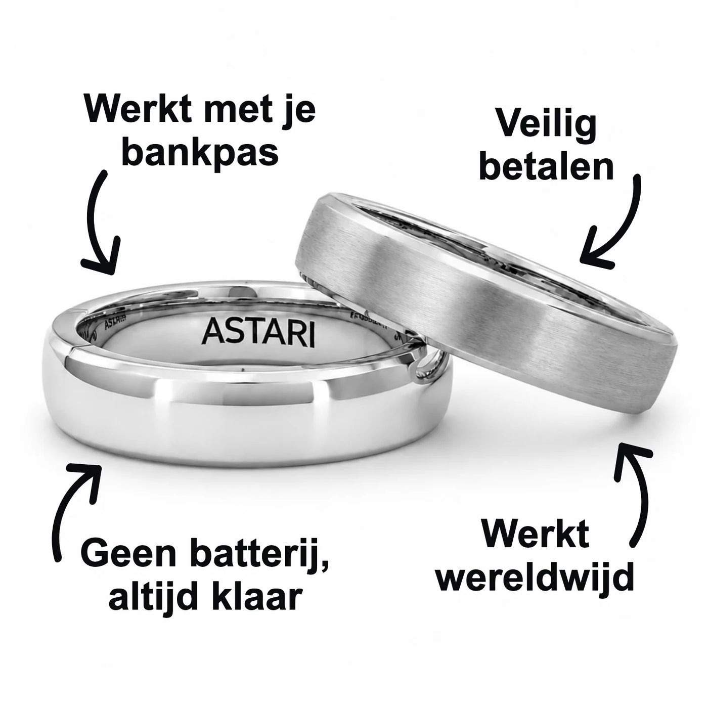 Contactloze betaalring zilver metaal | Atlantis - Cadeaubox