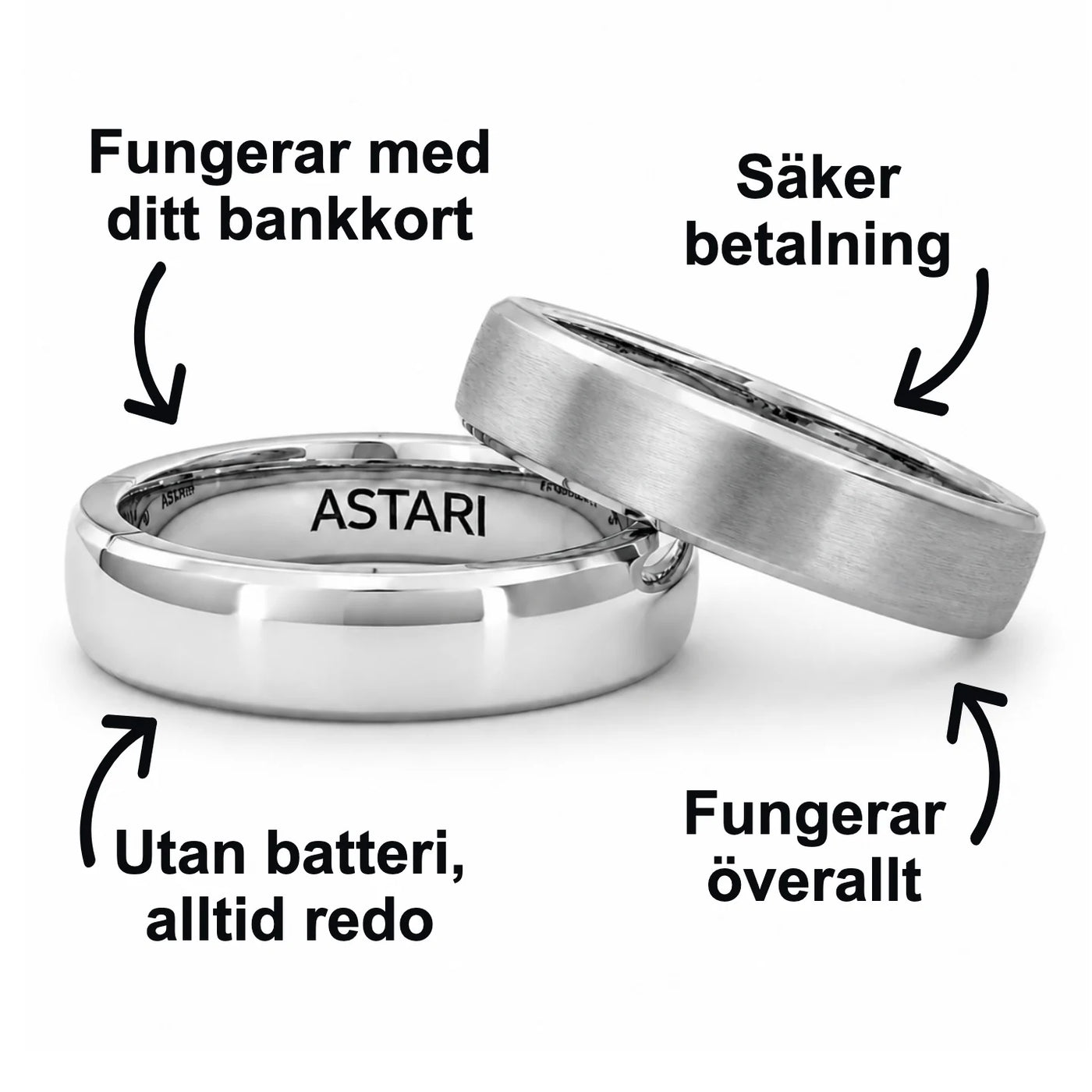 Silverfärgad betalring i metall | Atlantis