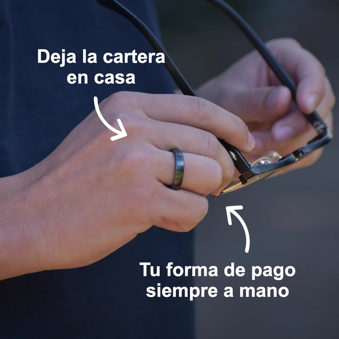 Anillo de pago de cerámica negra | Atlantis