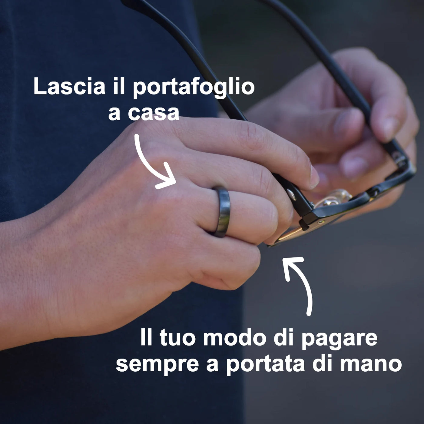 Anello di pagamento in ceramica nera | Atlantis