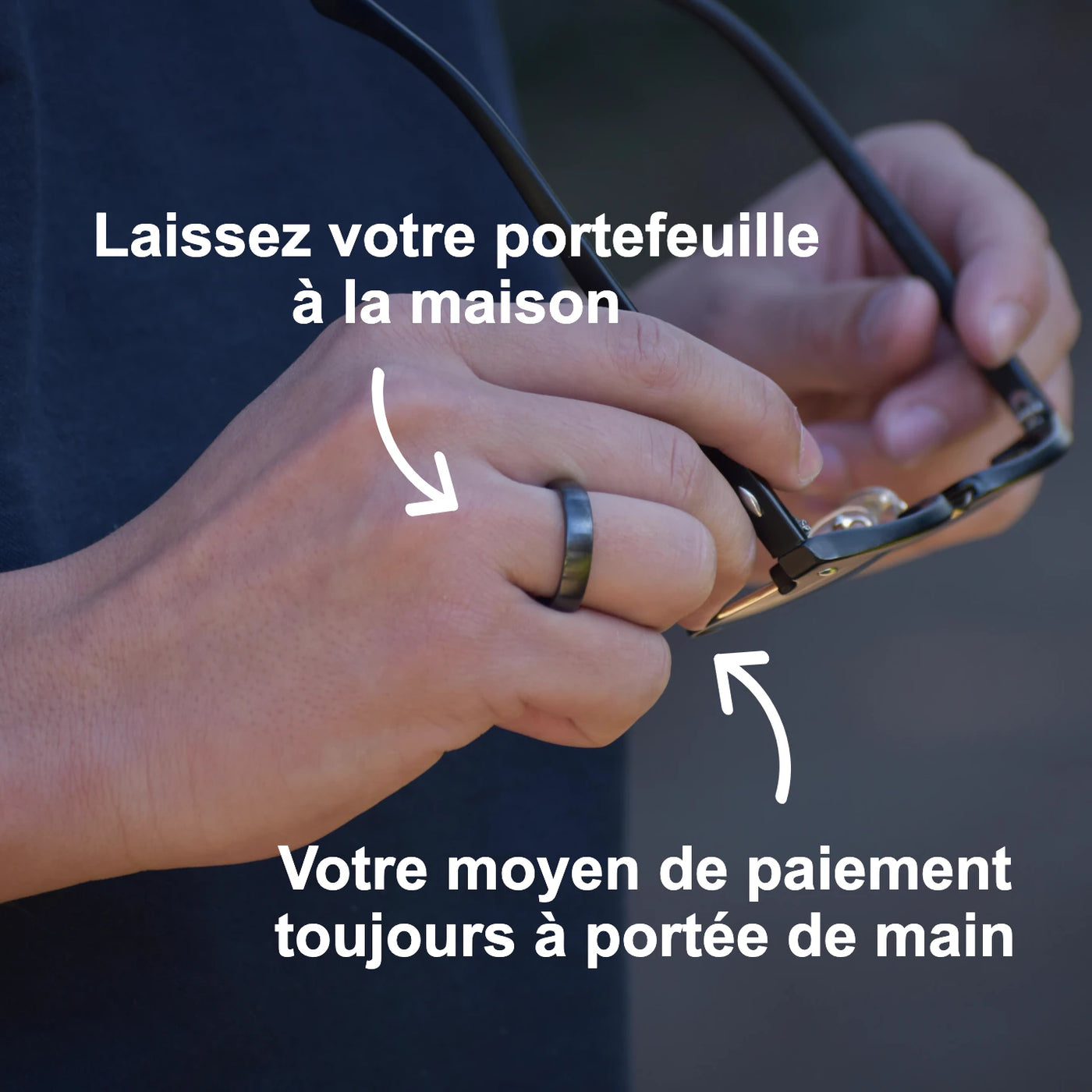 Bague de paiement en céramique noire | Atlantis
