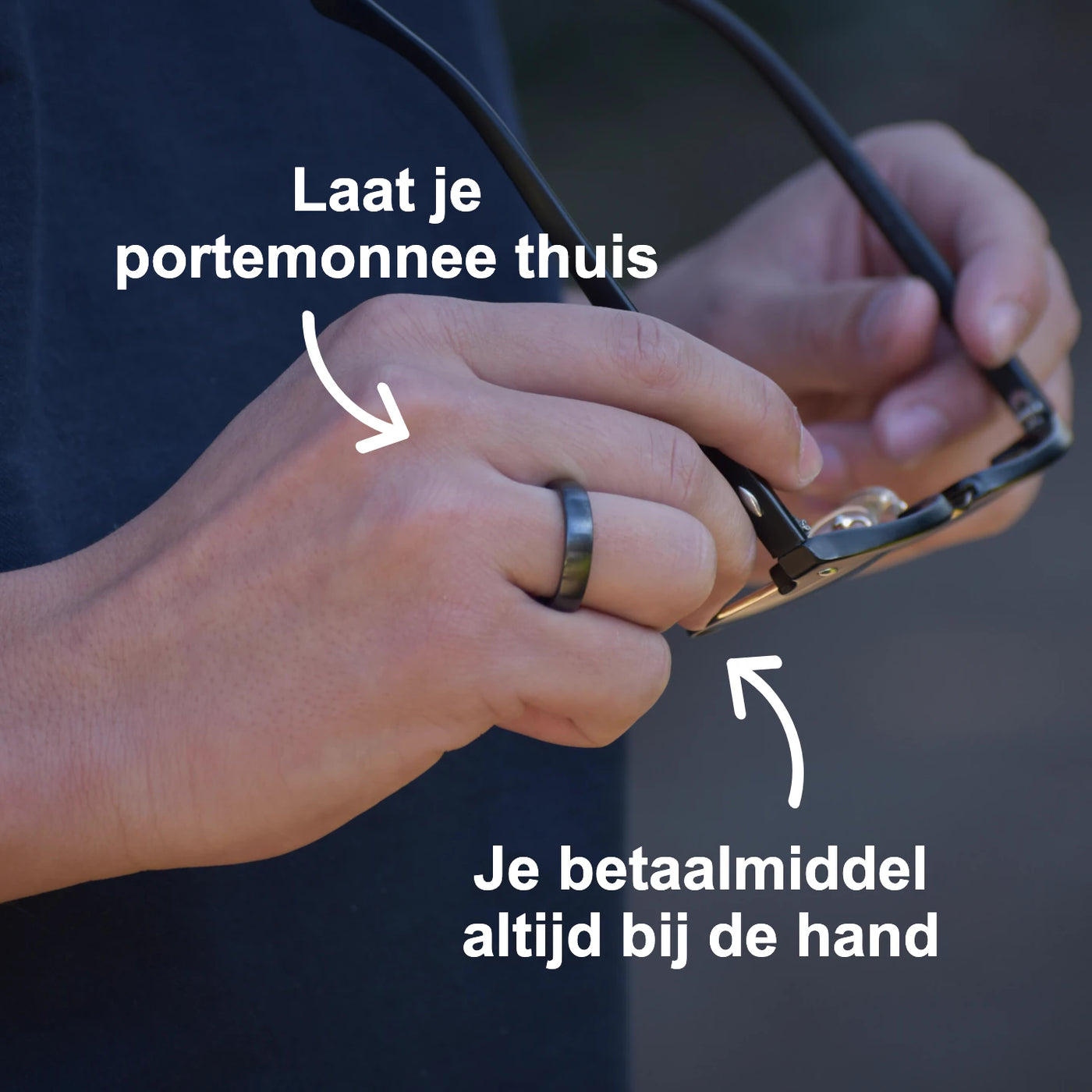 Zwarte keramische betaalring | Atlantis