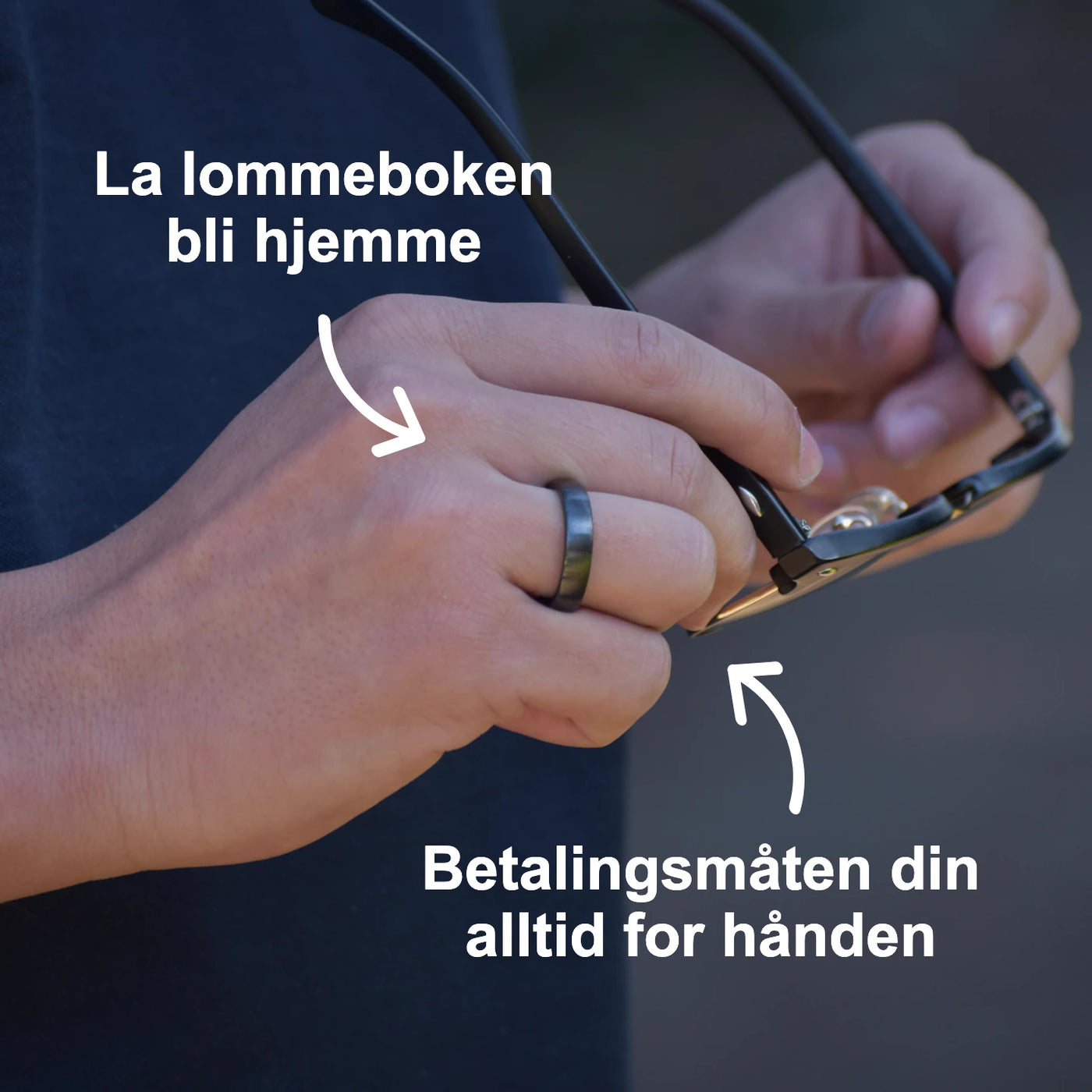 Svart keramisk betalingsring | Atlantis