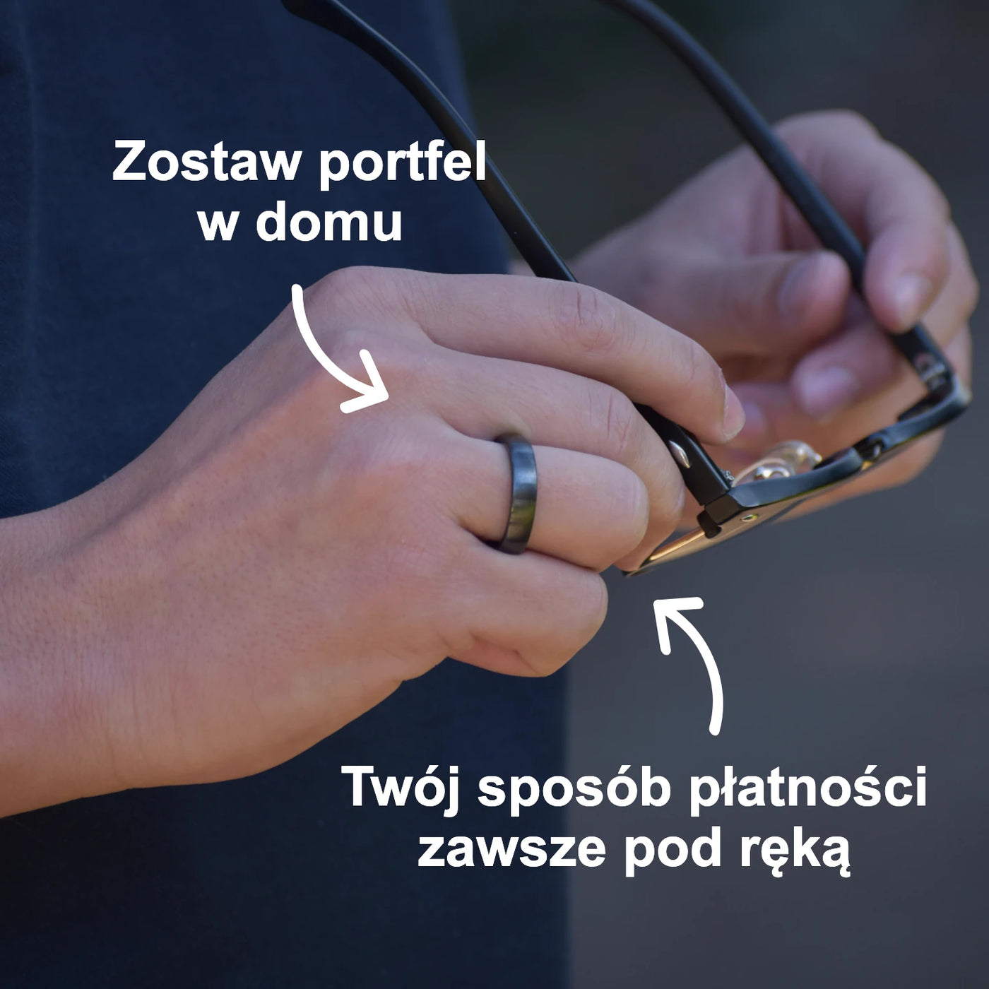 Black Atlantis payment ring — wallet-free lifestyle