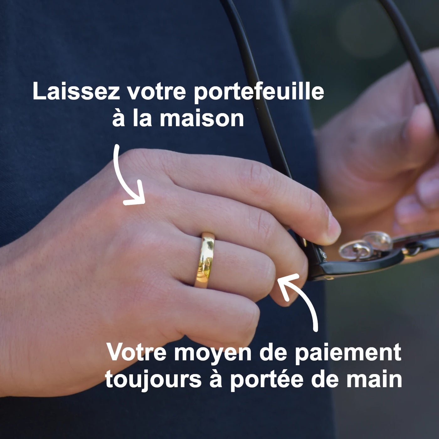 Bague de paiement en métal doré | Atlantis