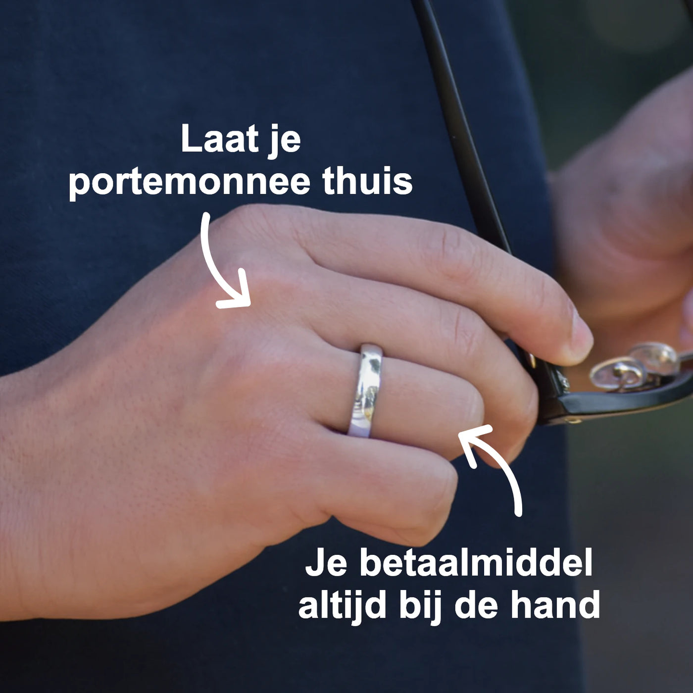 Zilveren metalen betaalring | Atlantis