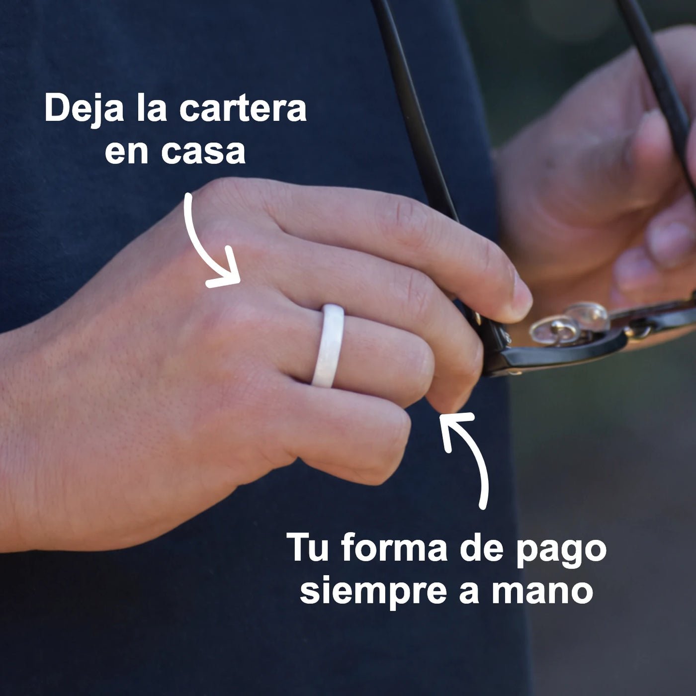 White Gloss Atlantis payment ring — wallet-free lifestyle