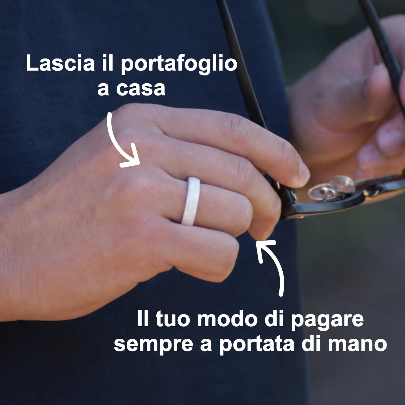 White Gloss Atlantis payment ring — wallet-free lifestyle