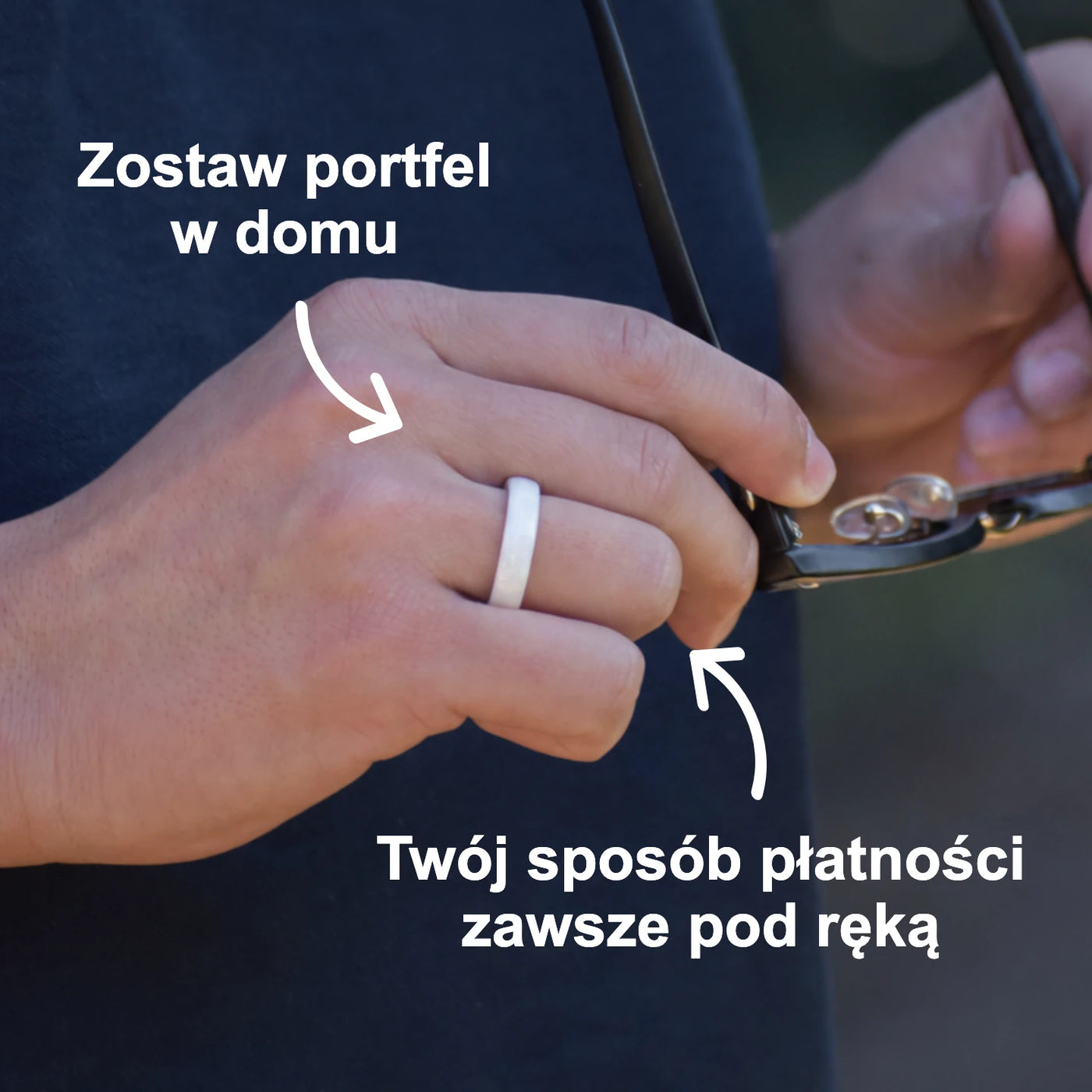 White Gloss Atlantis payment ring — wallet-free lifestyle