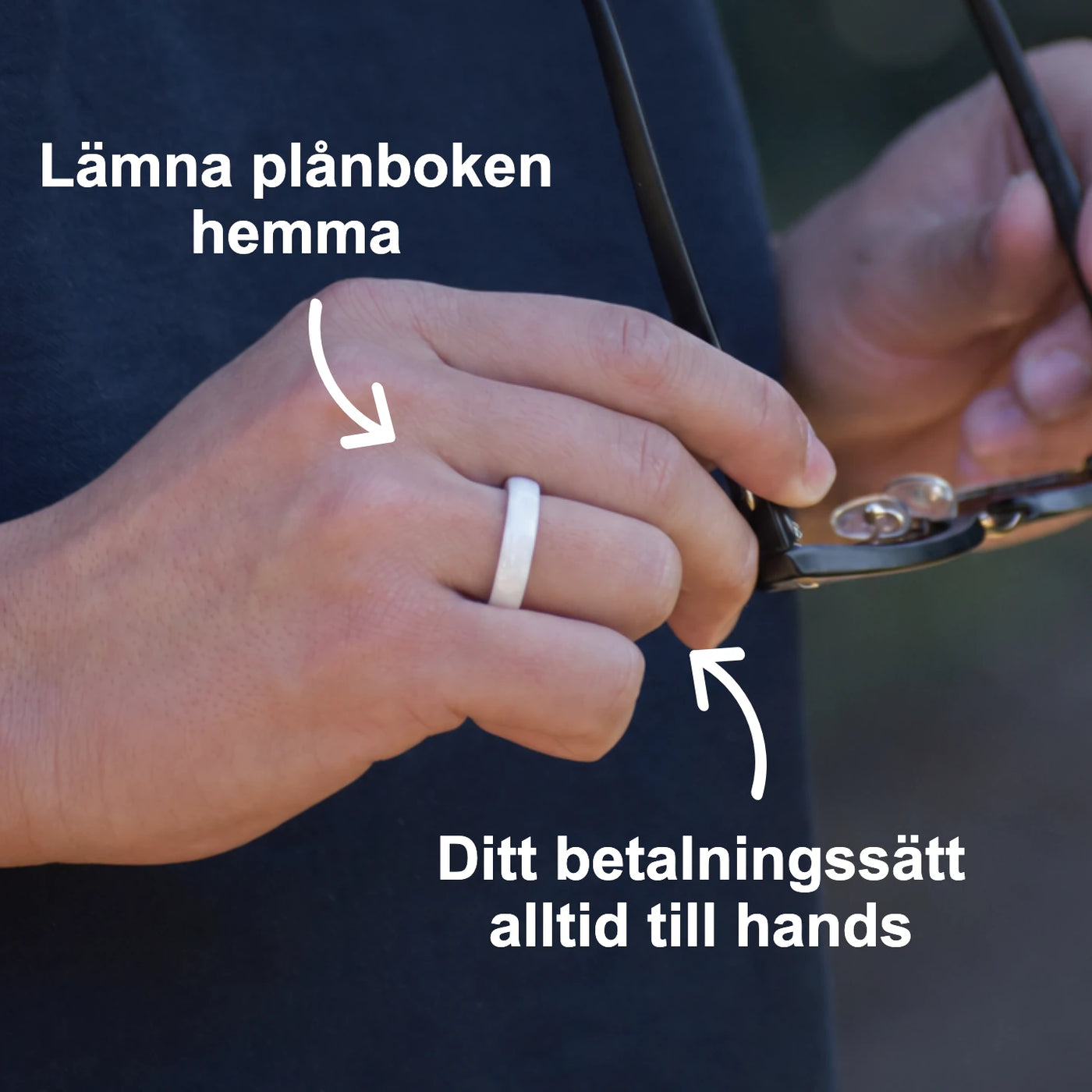 White Gloss Atlantis payment ring — wallet-free lifestyle