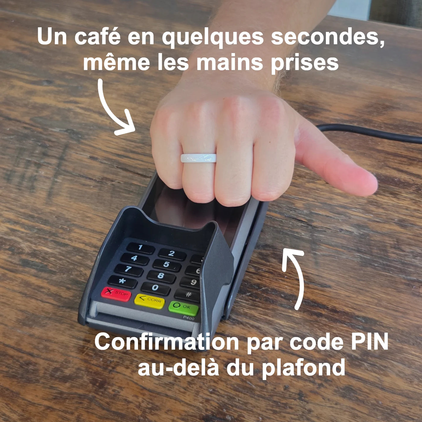 Bague de paiement en céramique blanche | Atlantis