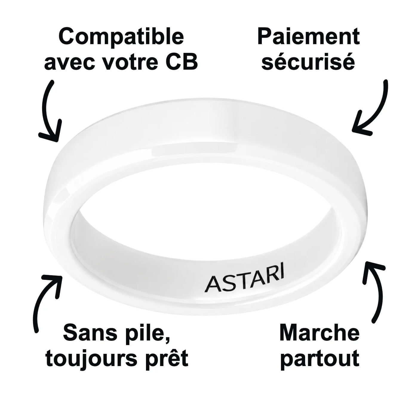 Bague de paiement en céramique blanche | Atlantis